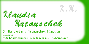 klaudia matauschek business card